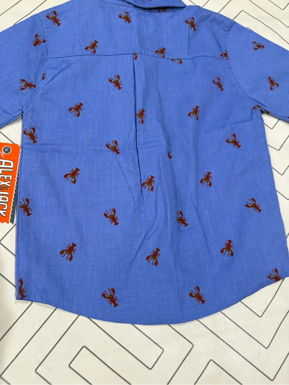 NWT Alex & Jack Short-Sleeve Button-Up Shirt with Lobster Print